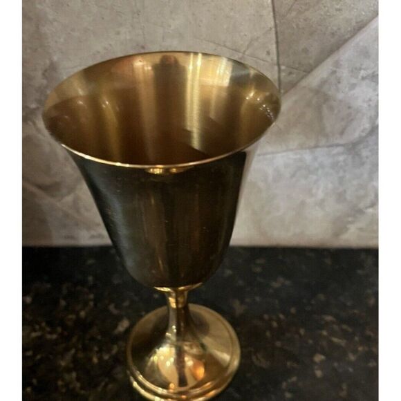 Gorham Giftware Vintage Gold Tone Stemmed Goblet L433 - Picture 3 of 6